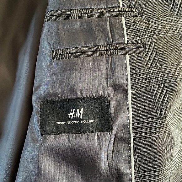 H&M men’s Skinny fit blazer grey size 40R - Picture 6 of 6